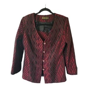 Donna Vina Couture  Blazer Jacket Women Sz 8 Beaded Embroidered Whimsgoth Boho
